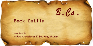 Beck Csilla névjegykártya